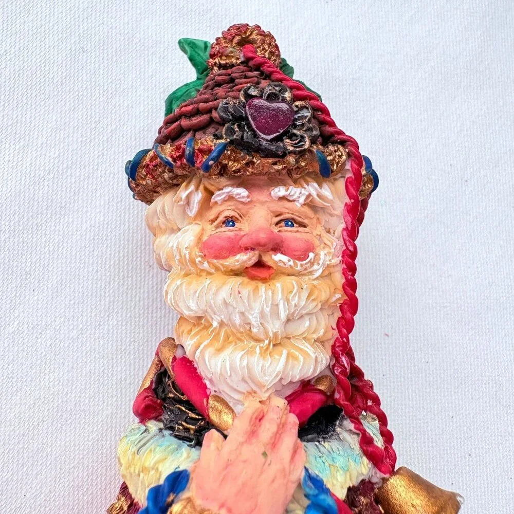 Vintage 1996 Crinkle Claus Hour‎ Glass Santa #659118 Christmas Figurine Decor